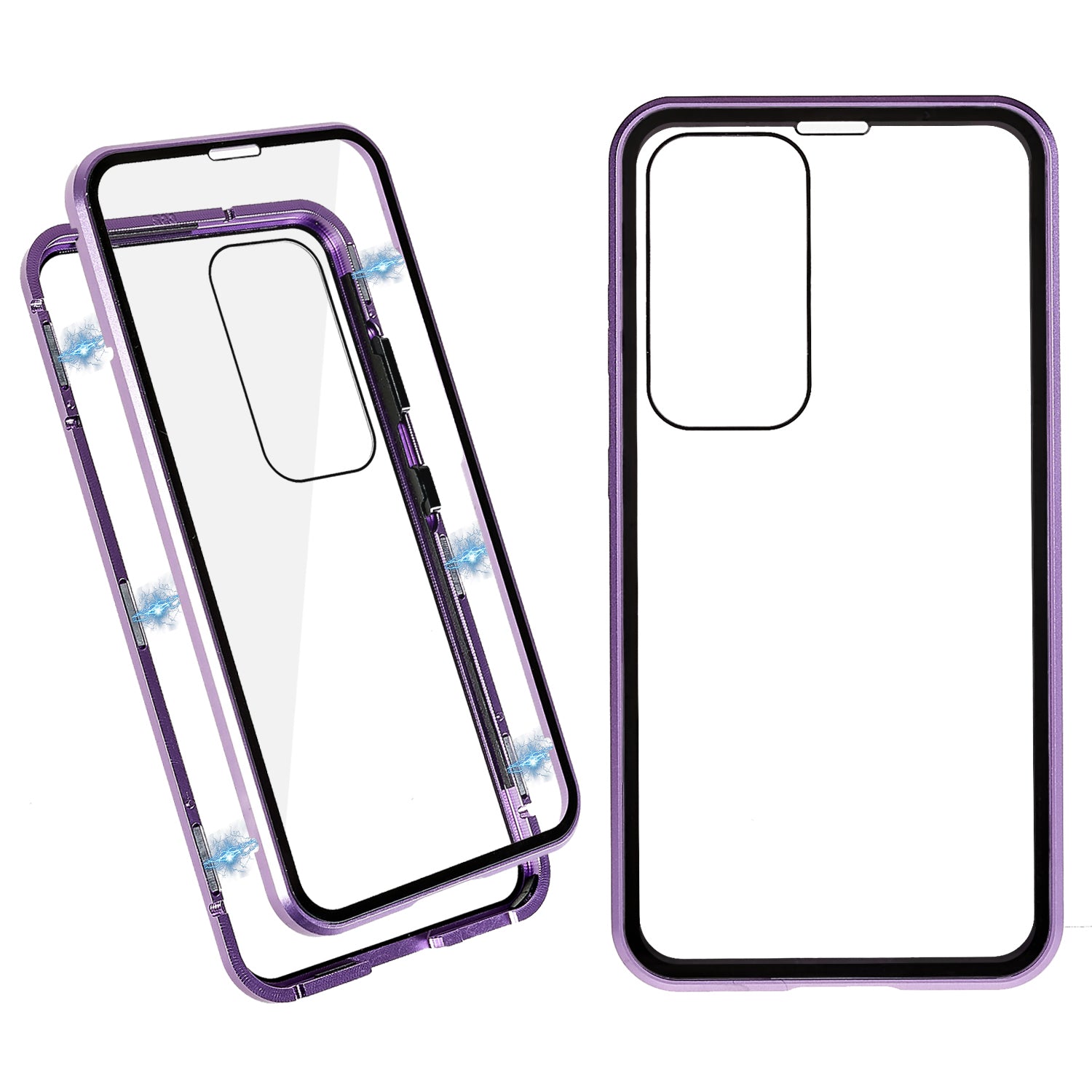 Double Sided Clear Tempered Glass Phone Case for Samsung Galaxy S23 Magnet Absorption Metal Bumper Frame Shockproof Cover Double Sided Clear Tempered Glass Phone Case for Samsung Galaxy S23 Magnet Absorption Metal Bumper Frame Shockproof Cover